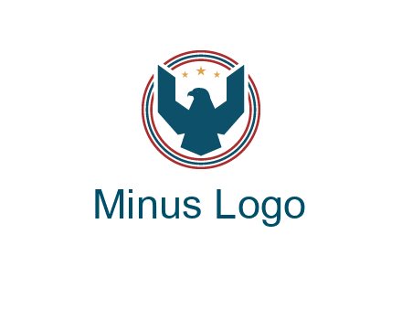 eagle with stars in circle emblem logo
