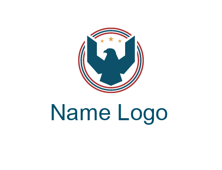 eagle with stars in circle emblem logo
