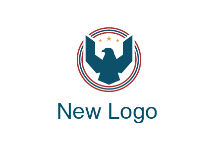 eagle with stars in circle emblem logo