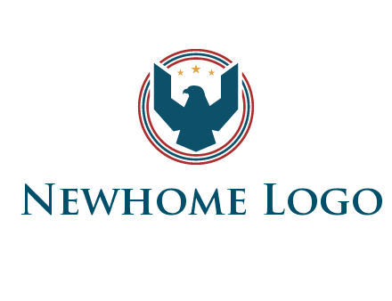 eagle with stars in circle emblem logo