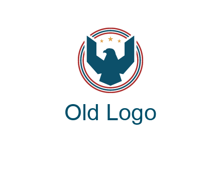 eagle with stars in circle emblem logo