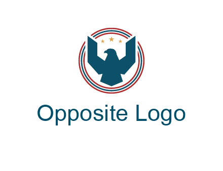 eagle with stars in circle emblem logo