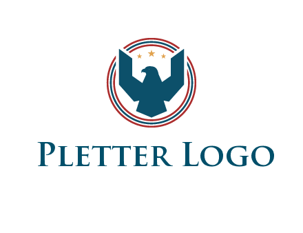 eagle with stars in circle emblem logo