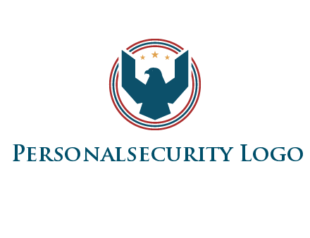 eagle with stars in circle emblem logo