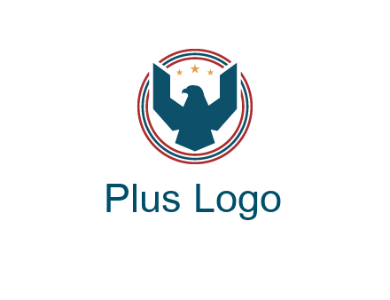 eagle with stars in circle emblem logo