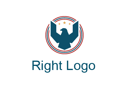 eagle with stars in circle emblem logo