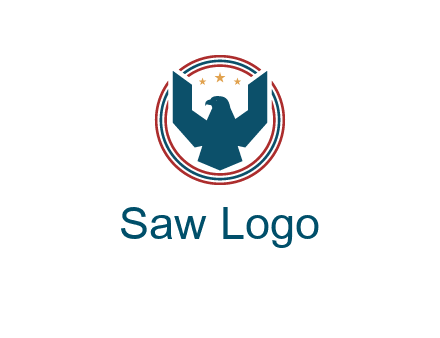 eagle with stars in circle emblem logo