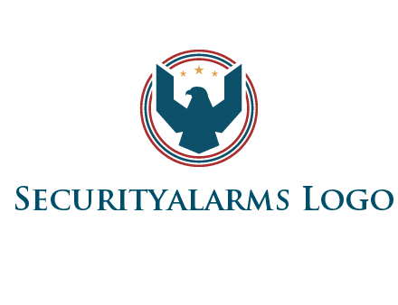 eagle with stars in circle emblem logo