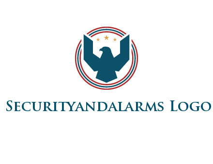 eagle with stars in circle emblem logo
