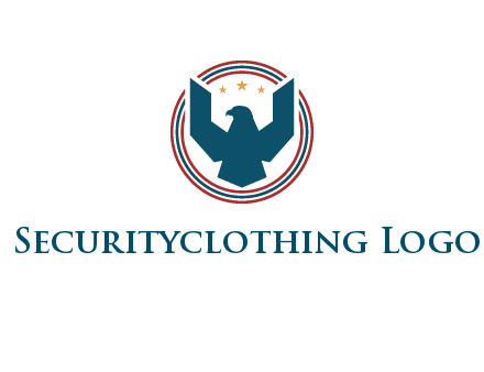 eagle with stars in circle emblem logo