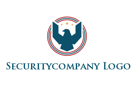 eagle with stars in circle emblem logo