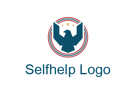 eagle with stars in circle emblem logo