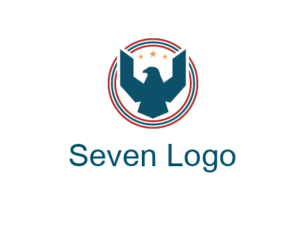 eagle with stars in circle emblem logo