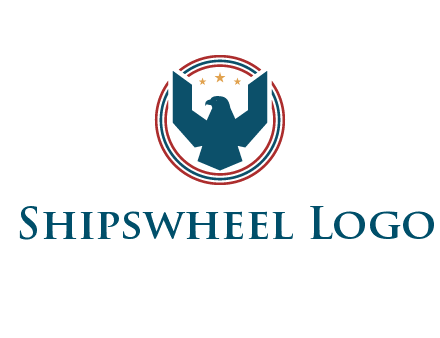 eagle with stars in circle emblem logo