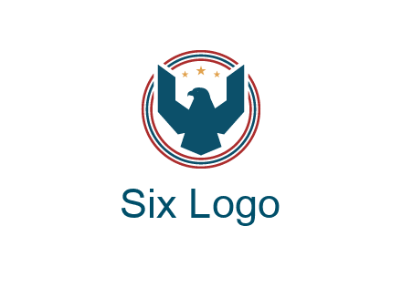 eagle with stars in circle emblem logo
