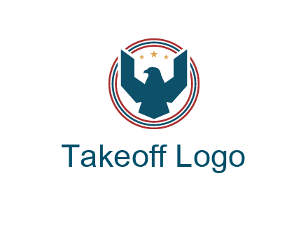eagle with stars in circle emblem logo