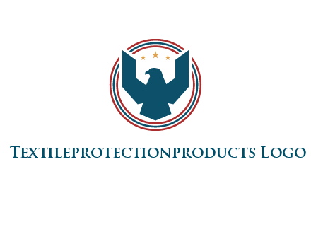 eagle with stars in circle emblem logo