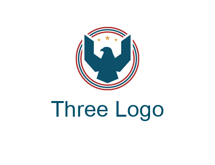 eagle with stars in circle emblem logo