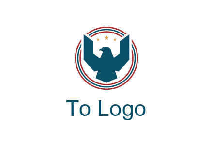 eagle with stars in circle emblem logo