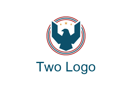 eagle with stars in circle emblem logo