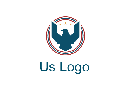 eagle with stars in circle emblem logo