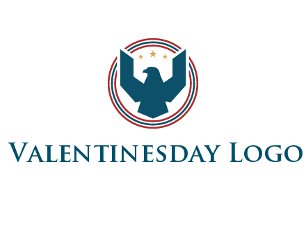eagle with stars in circle emblem logo