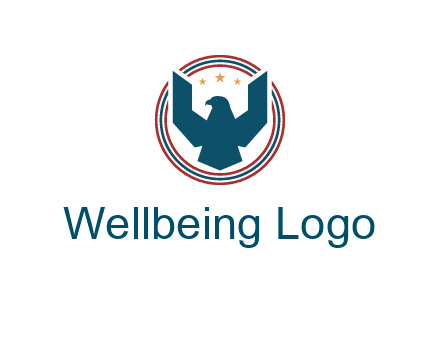 eagle with stars in circle emblem logo