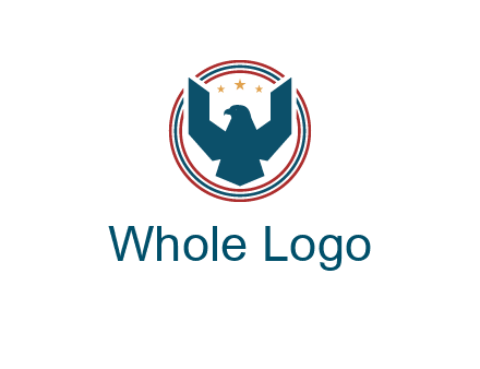 eagle with stars in circle emblem logo