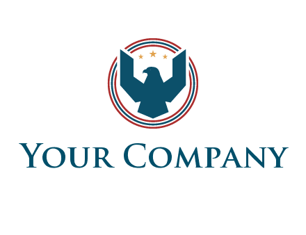eagle with stars in circle emblem logo