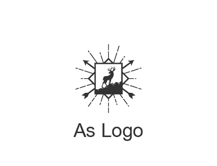 deer and arrow emblem logo