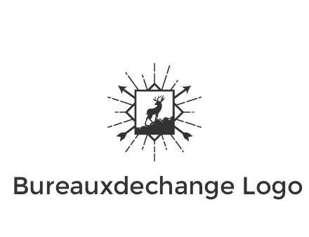 deer and arrow emblem logo