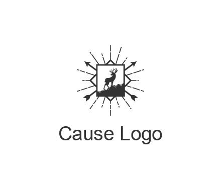 deer and arrow emblem logo