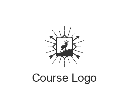 deer and arrow emblem logo