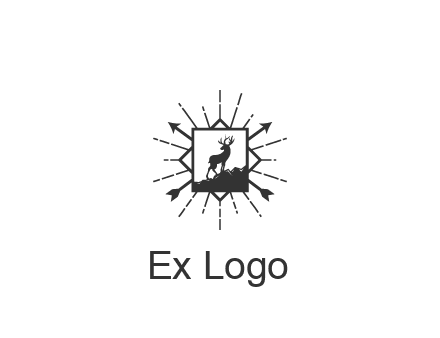 deer and arrow emblem logo