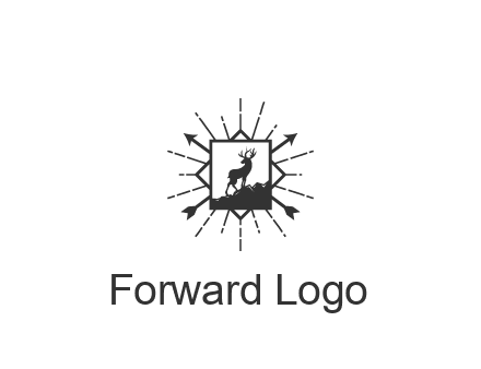 deer and arrow emblem logo