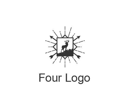 deer and arrow emblem logo