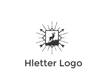 deer and arrow emblem logo