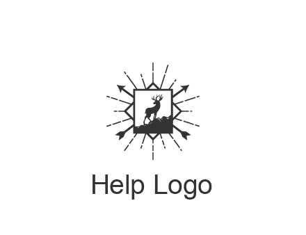 deer and arrow emblem logo