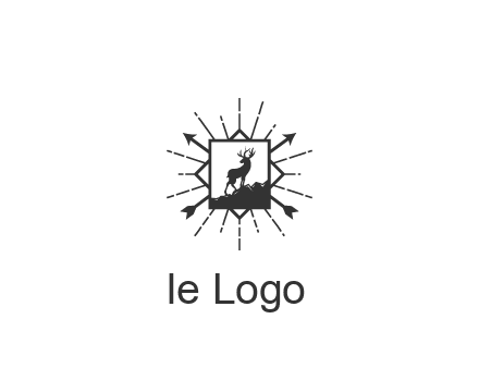 deer and arrow emblem logo