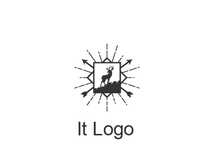 deer and arrow emblem logo