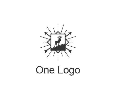 deer and arrow emblem logo