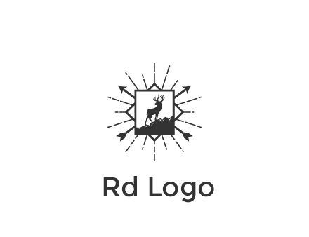 deer and arrow emblem logo
