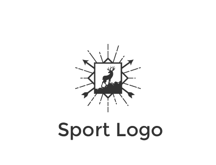deer and arrow emblem logo