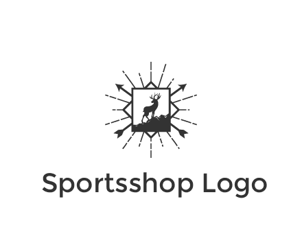 deer and arrow emblem logo