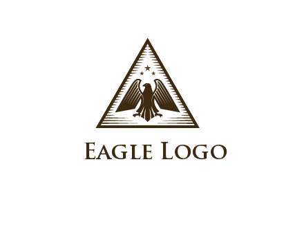 eagle with stars in triangle emblem logo