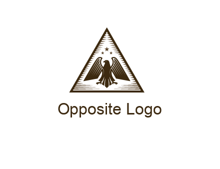eagle with stars in triangle emblem logo