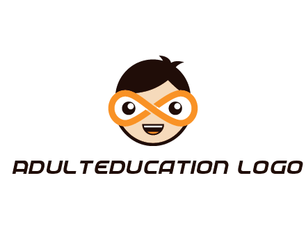 child face with infinity mask logo