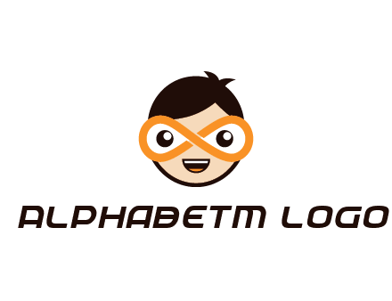 child face with infinity mask logo