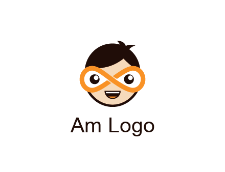 child face with infinity mask logo