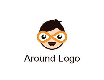 child face with infinity mask logo